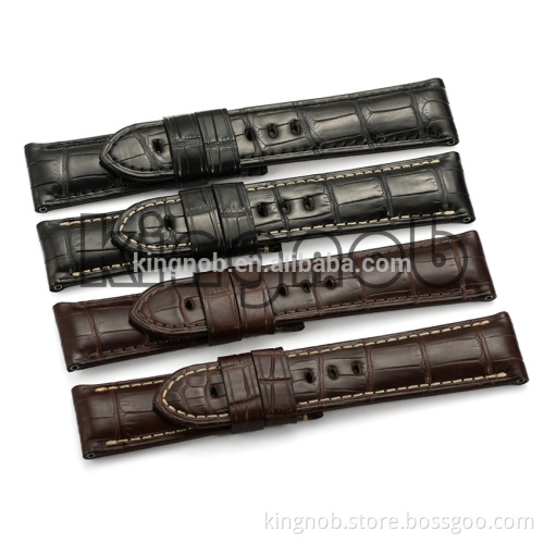 24mm Genuine Real Alligator Wrist Watch Band Pre-v Bukcle